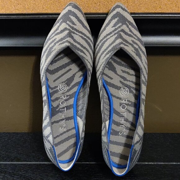 Rothy's The Point Flats In Grey Zebra RETIRED SIZE 7.5 - Picture 3 of 6